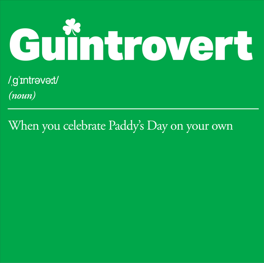 Green background with 'Guintrovert' text and definition on a white background