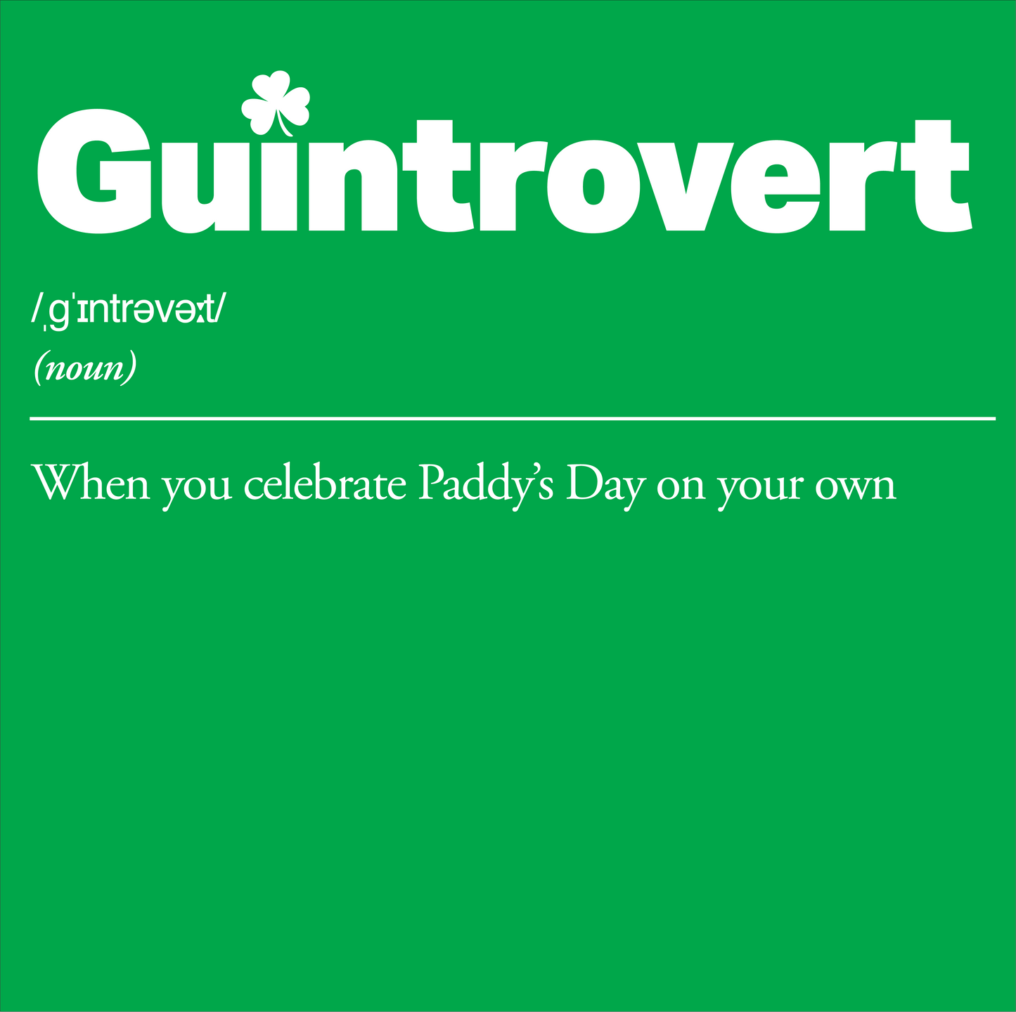 Green background with 'Guintrovert' text and definition on a white background
