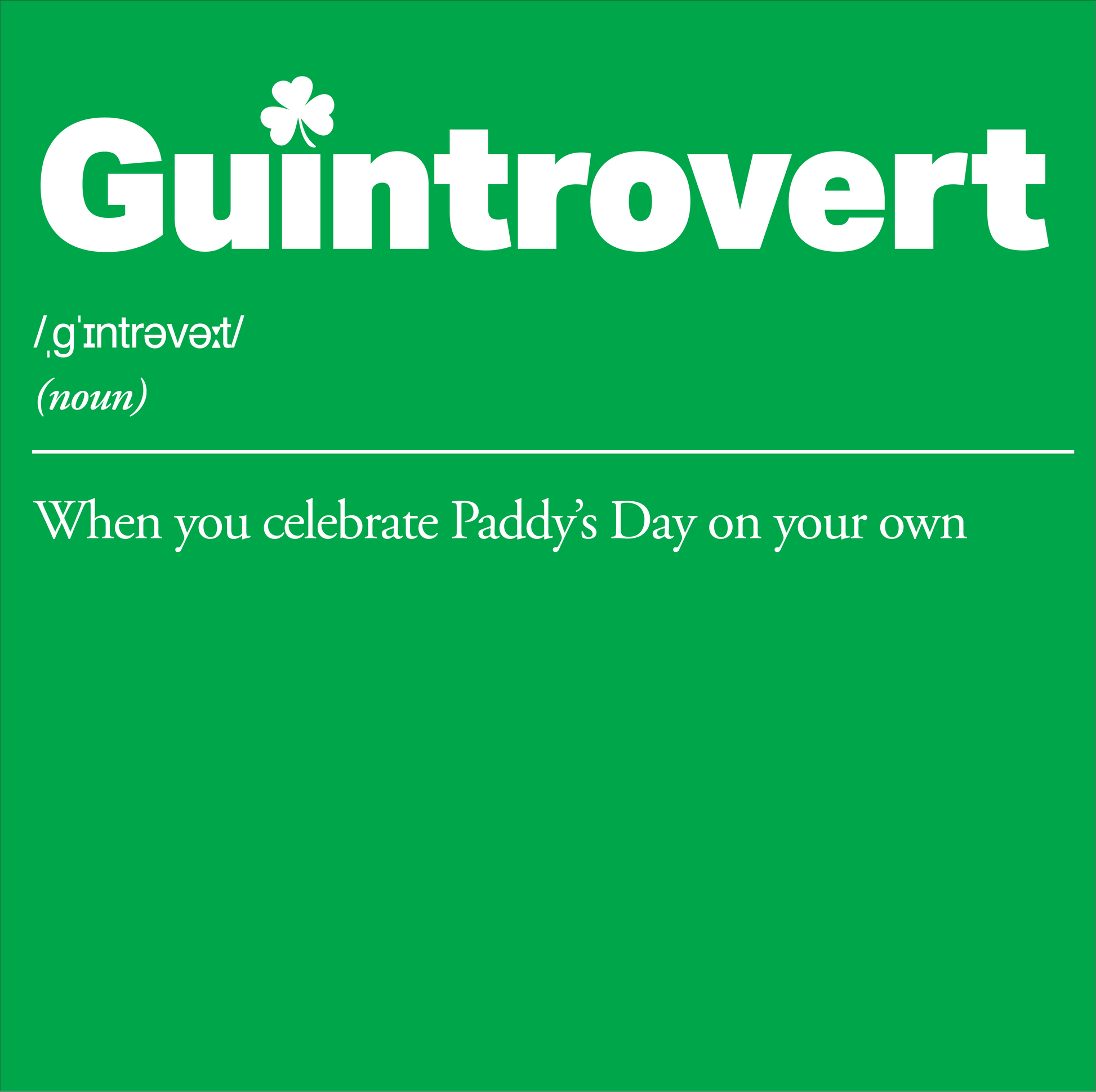 Green background with 'Guintrovert' text and definition on a white background