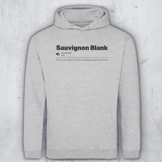 Heather Gray AWDIS JH001 Hoodie - Sauvignon Blank Hoodie - When the last thing you remember ordering is that third bottle of white. 